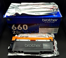 Genuine Brother TN660 2PK High Yield Black Toner 1 Sealed 1 Open Unused OEM picture