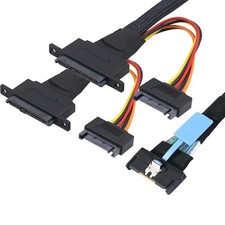 PCIE Slimline 5.0 MCIO 8I 74P to 2 SFF-8639+15P With Screw Positioning Holes picture