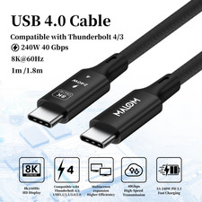 MALOM USB4.0 Type-C Cable 240W PD 40Gbps 8K/60Hz Video Thunderbolt 4 Compatible picture