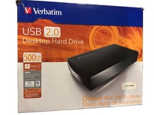 Verbatim USB500 500GB External Desktop Hard Drive USB 2.0 w/ Box & Cables picture