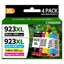 4Pack 923XL Ink Cartridge HighYield with Chip for 8120 8122e 8132e 8124e 8125e picture