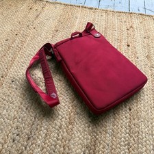 Tucano Red Nylon Tech Crossbody Bag Padded Tablet Messenger Case Adjustable picture