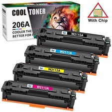 4x Toner for HP 206A W2110A Color Laserjet Pro MFP M283cdw M282 M255dw WITH CHIP picture
