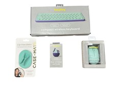 4pcs Heyday Wireless Keyboard, Mouse & Earbuds Bundle + Case-Mate Lip Gloss Hold picture
