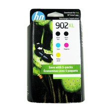 5pk Genuine HP 902XL Black & 902 Color OfficeJet 6968 6978 6970-Retail Box picture
