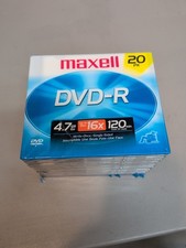 Maxell DVD-R 20 Pack New Sealed  4.7 GB~16X max~120 minutes sp mode  picture