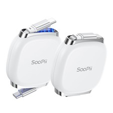 SOOPII 240W Retractable USB C Cable with Mag Snap Storage (2Pack 3.3FT) picture