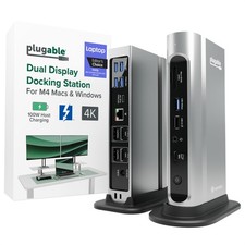 Plugable TBT4-UDZ 16-in-1 Thunderbolt 4 Dock with 100W Charging, 4K Quad Monitor picture