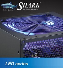 New SHARK 750W Quiet Blue LED Fan 80+ 2x PCIE Intel i7 Gaming PC Power Supply picture