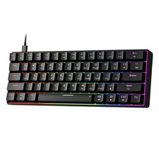 GM611 Mechanical Keyboard,Rainbow LED Backlit Gaming Wired Keyboards Compact ... picture