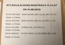 Dell Sliding Rail 1U Type A7 Kit R320 R330 R430 R620 R630 R640 NX3300 NX400 picture