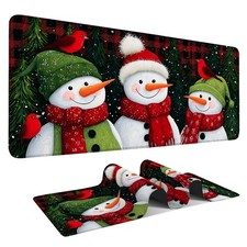 Three Snowmen Extended Gaming Mouse Pad 35.4x15.7Inch Large Desk Mat Anti-Sli... picture