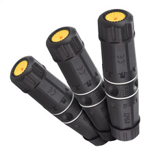 3-Pack 10Gbps Cat6A IP68 Waterproof RJ45 Coupler, Black picture