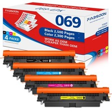 FADSOON® Compatible 069 Toner BK/C/M/Y Show Ink Levels for Canon MF753Cdw 4 PK picture