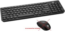 Wireless Keyboard FD iK6630 2.4GHz Cordless Cute Round Key Smart Power, Black picture