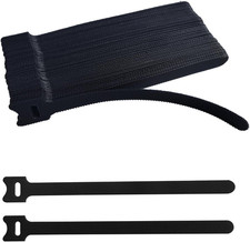 8 Inches 60 PCS Black Reusable Cable Ties,Multi-Purpose Adjustable Cord Straps,C picture