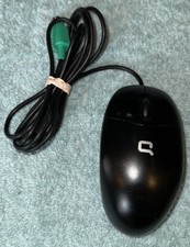 Vintage Compaq Logitech PS/2 Mechanical Ball Wheel Mouse MOAFKC Wired picture