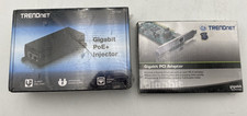 TRENDnet TPE-115GI/A Gigabit PoE+ Injector, and TRENDnet Gigabit PCI Adapter picture