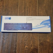 NIB BTO Gaming Wired Membrane Keyboard. 104 Keys. Backlit. USB. picture