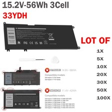 🧡LOT 1-100x 33YDH Battery For Dell-Inspiron 17 7000 7778 7779 7786 7773 15 7577 picture