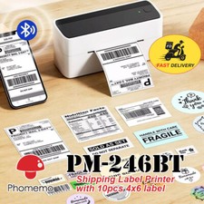 Bluetooth Shipping Label Printer or 4x6 Thermal Paper for Small Business Lot picture