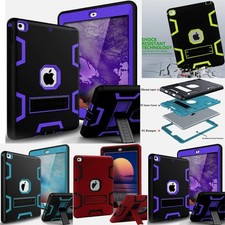 For Apple iPad 2 Shockproof Military Rubber Case COVER / 9h Screen Protector picture