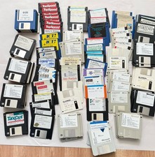 Vintage 3.5” Floppy Disks – Microsoft Software, DOS & PC Games. Lot of 170 picture