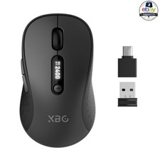 Wireless Bluetooth Mouse Black Tri-Mode LED Display Rechargeable Silent USB-C picture