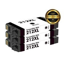 3PK T212XL 212XL BK Ink Cartridges For Epson 212 XP-4105 XP-4100 WF-2830 WF-2850 picture