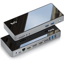 USB 3.0 Docking Station IVIIN Universal Dual Monitor 4K HDMI 5K D6902 - Black picture