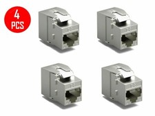 4 x CAT8 RJ45 Network LAN Ethernet Shielded Keystone Jack Tool Free 40Gbps Gold picture