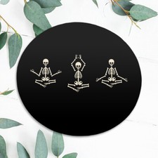 Horror Skeleton Yoga Funny Skull Mouse Pad Mat Office Desk Table Accessory Gift picture
