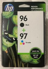 HP 96 & HP 97 Black & Color Ink Cartridges C9353FN C8767WN C9363WN OEM Foil Pack picture