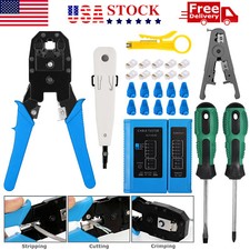 Rj45 Crimping Tool Kit Set For CAT5/CAT6 Lan Cable Tester Network Repair Tools picture