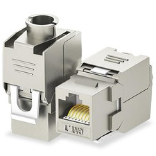 24 Pcs Cat7 Cat6a Keystone Jack Cat 7 RJ45 STP Tool-Less Type Zinc Alloy Modu... picture