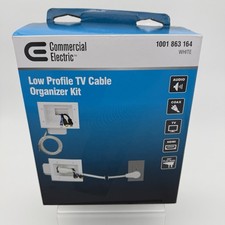 Commercial Electric Low Profile TV Cable Organizer Kit White 1001 863 164 picture