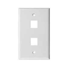 25-Pack Keystone  2 Port Jack RJ45 CAT Network Faceplate Wall Plate- White picture
