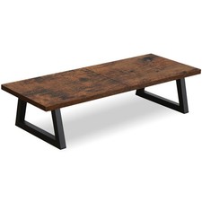 24 inch Monitor Riser for Desk, Wood & Steel Computer/TV Stand Brown. picture