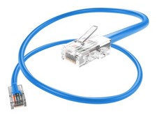 Cat 5e Ethernet Cable 1 pc in 3 ft 1 Gbps Speed Network Round Rj45 Black, Blue picture