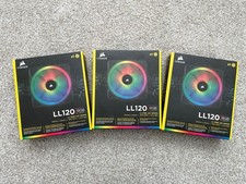 NIB~ 3x Corsair LL120 RGB, 120mm Dual Light RGB LED PWM Fan, No NODE controller picture