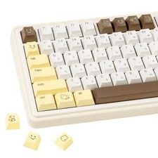 PBT Custom Cute Yellow Brown Bear Japanese Keycaps Mechanical Keyboard picture