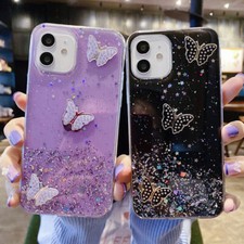 Luxury Butterfly Glitter Bling Cover Case for 16 15 14 13 12 11 Pro Max 8 7 XR picture