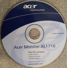 Acer Monitor CD And BOOK User's Manual For AL2216W  LCD Screen    Great Shape picture