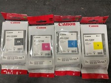 Genuine Canon PFI-120 Ink Full Set 5 MBK BK C M Y New Sealed TM-200 TM-300 picture