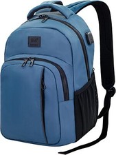 Wolt | Casual Laptop Backpack for Women & Men, Computer Bags with USB Blue  picture