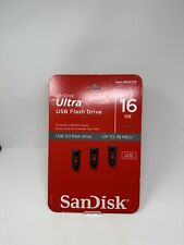 NEW 3 Pack SanDisk Ultra USB 2.0 Flash Drive 16GB Up To 15MB/s V34 picture