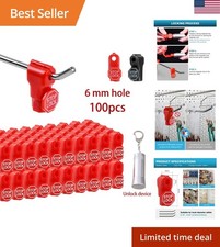 100pcs 6mm Plastic Anti Theft Locks Unlock Device Retail Shop Supermarket Peg picture