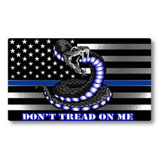 Thin Blue Line Flag Sticker, Don't Tread On Me Decal for Laptops & Indoor Use picture