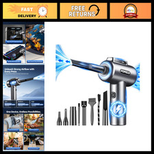 Ultra-Powerful Cordless Air Duster 110,000 RPM, 3-Speed, LED Light, Mini Blower picture