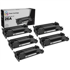 LD Compatible Replacements for HP 26A/CF226A Set of 5 Black Toner Cartridges picture